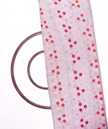 white polka print rayon fabric